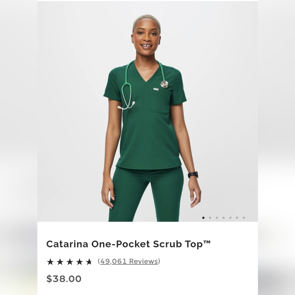 Figs Hunter Green Catarina top
